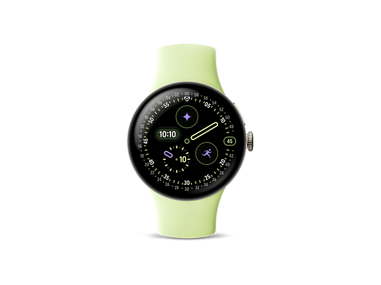 Smartwatch - Google Pixel Watch 4, AMOLED, 41 mm, Correa S-L, Aluminio 100% reciclado, Con Gemini, Oro/Verde lima