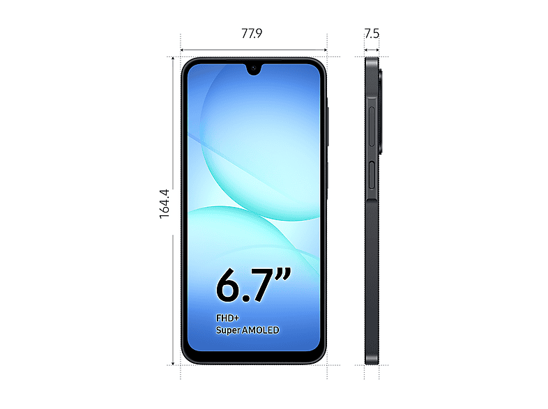 Móvil - Samsung Galaxy A17 5G, Negro, 256 GB, 8 GB RAM, 6.7", FHD+ Super AMOLED, Mediatek G99 Octa-core, 5000 mAh, Android 15