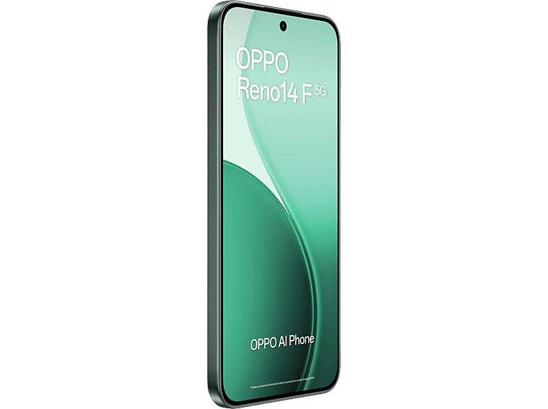 Móvil - Oppo Reno14F, Luminous Green, 256GB, 8GB RAM, 6.57" 2.5D AMOLED, Snapdragon® 6 Gen 1 (4nm), 6000mAh