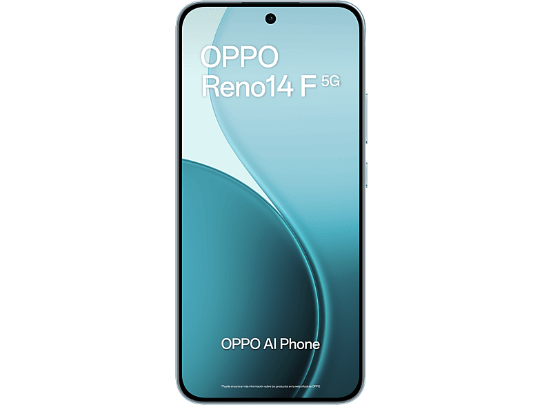 Móvil - Oppo Reno14F, Opal Blue, 256GB, 8GB RAM, 6.57" 2.5D AMOLED, Snapdragon® 6 Gen 1 (4nm), 6000mAh