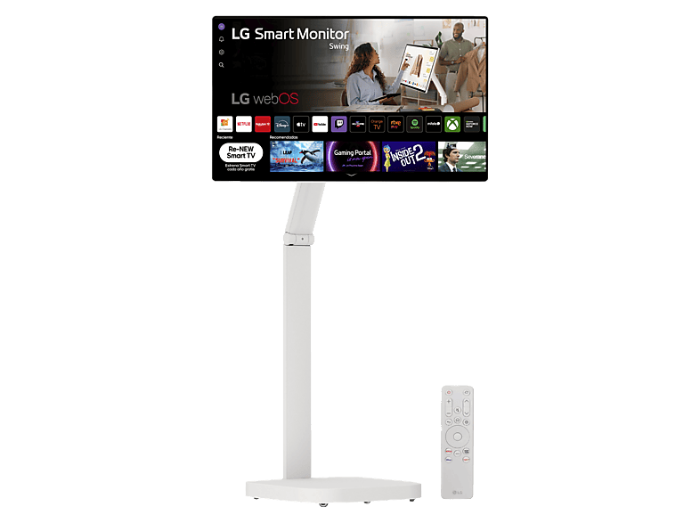 TV LED 32" - LG Smart Monitor Swing 32U889SA-W, UHD 4K, Táctil, Smart TV, IPS, USB Tipo-C, webOS 24, Blanco