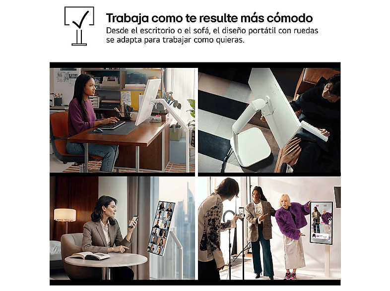 TV LED 32" - LG Smart Monitor Swing 32U889SA-W, UHD 4K, Táctil, Smart TV, IPS, USB Tipo-C, webOS 24, Blanco