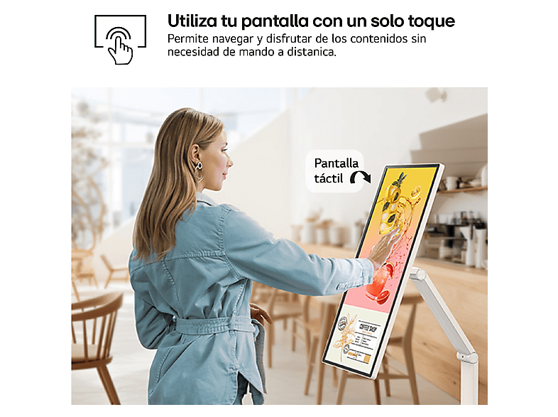 TV LED 32" - LG Smart Monitor Swing 32U889SA-W, UHD 4K, Táctil, Smart TV, IPS, USB Tipo-C, webOS 24, Blanco