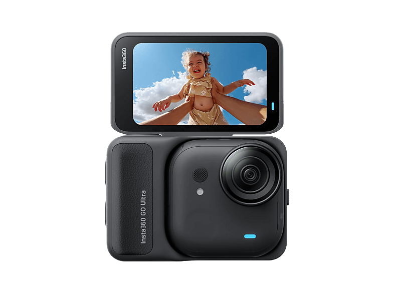 Cámara deportiva - Insta360 GO Ultra, 4K, 70 min Autonomía, Sensor de 1/1,28'', Chip de IA de 5 nm, Midnight Black