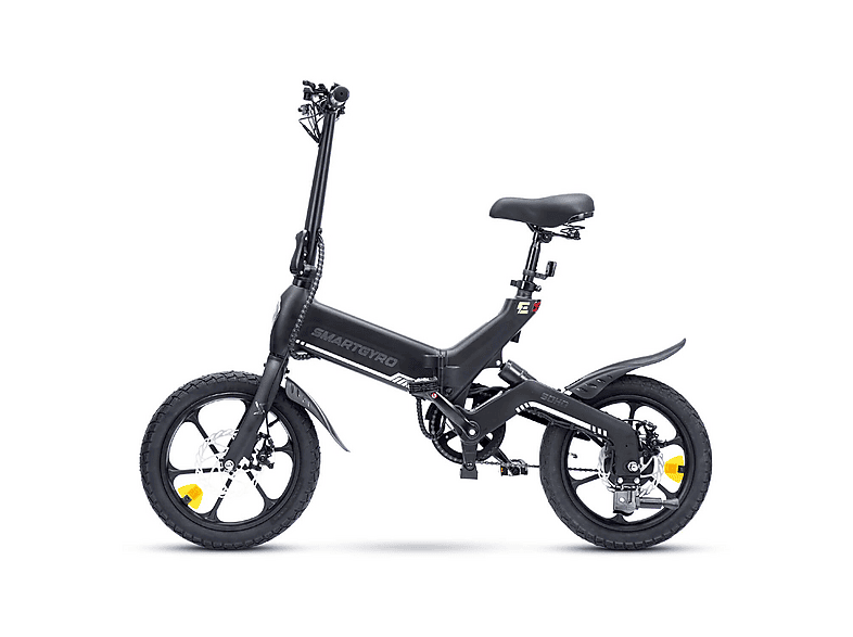 Bicicleta urbana - Smartgyro Ebike Soho 16, Potencia Nominal 250W, Velocidad máx. 25 km/h, Auton. 60km, Suspensión Trasera, Display frontal LCD, Gris