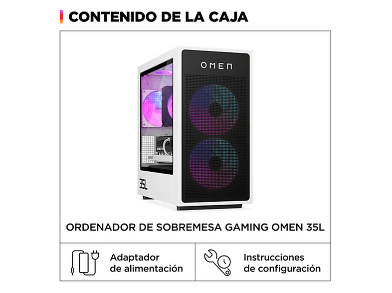PC gaming - HP OMEN 35L Gaming Desktop GT16-0108ns, AMD Ryzen™ 7 8700F, 32 GB RAM, 1 TB SSD, GeForce RTX™ 5060, Windows 11 Home, Negro