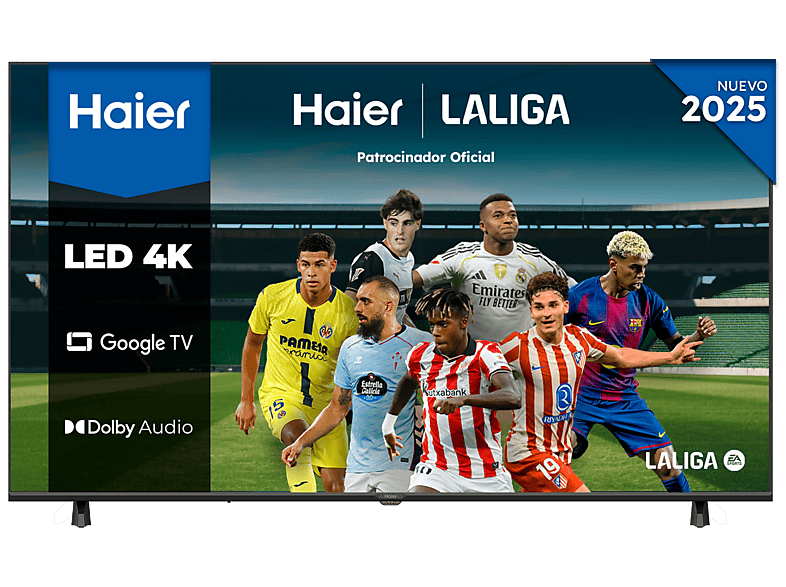 TV LED 55" - Haier K85 Series H55K85FUX, MEMC, Direct LED 4K HDR10, Google TV, Dolby Audio, Sin marcos, Negro