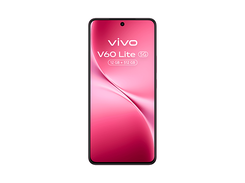 Móvil - Vivo V60 Lite, Rosa, 512GB, 12GB RAM, 6.77" AMOLED de120Hz, Dimensity 7360-Turbo, 6500 mAh