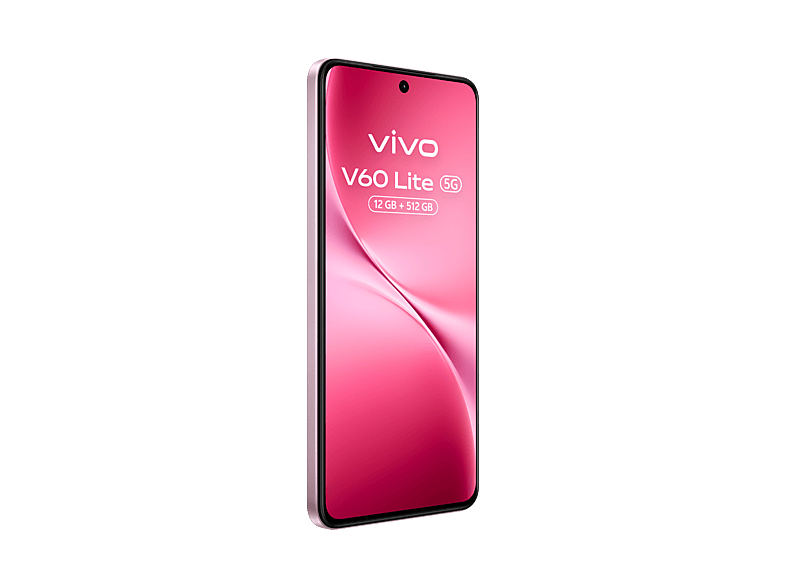 Móvil - Vivo V60 Lite, Rosa, 512GB, 12GB RAM, 6.77" AMOLED de120Hz, Dimensity 7360-Turbo, 6500 mAh