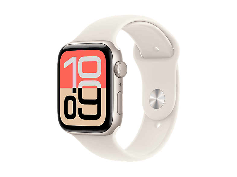 Smartwatch - Apple Watch SE 3 (2025), GPS, 40 mm, Caja de aluminio Blanco estrella, Correa deportiva Blanco estrella, M/L, Calidad del sueño