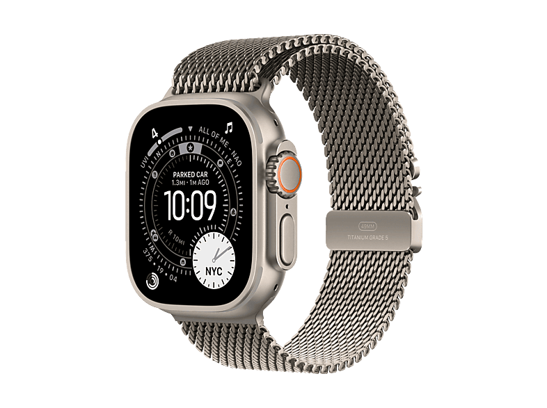 Smartwatch - Apple Watch Ultra 3 (2025), GPS+CEL, 49 mm, Caja de Titanio Natural, Correa Titanium Milanese Loop Natural, Calidad del sueño