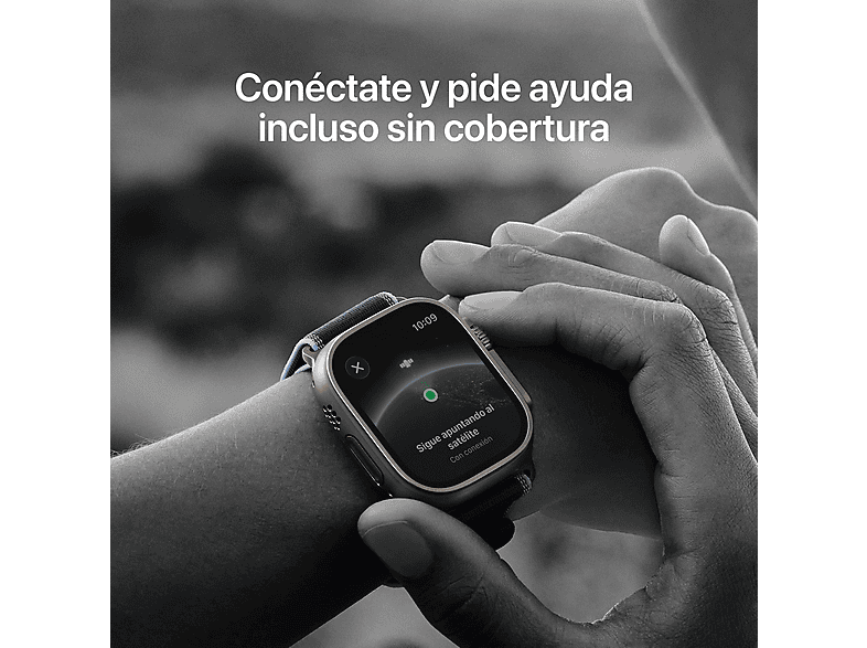 Smartwatch - Apple Watch Ultra 3 (2025), GPS+CEL, 49 mm, Caja de Titanio Negro, Correa Alpine Loop Negro, M, Calidad del sueño, Via satélite