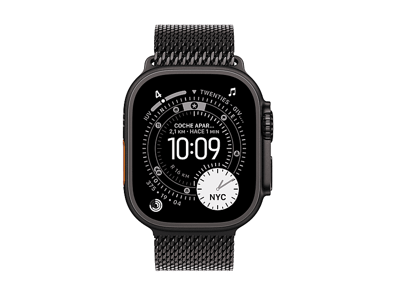 Smartwatch - Apple Watch Ultra 3 (2025), GPS+CEL, 49 mm, Caja de Titanio Negro, Correa Titanium Milanese Loop Negro, S, Calidad del sueño