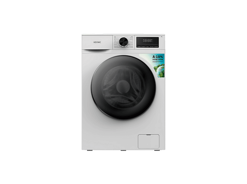 Lavadora carga frontal - Koenic KWM 8113, 8kg, 1400 rpm, 16 Programas, Inverter, Blanco