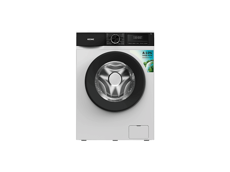 Lavadora carga frontal - Koenic KWM 10163, 10 kg, 1400 rpm, 16 Programas, Blanco