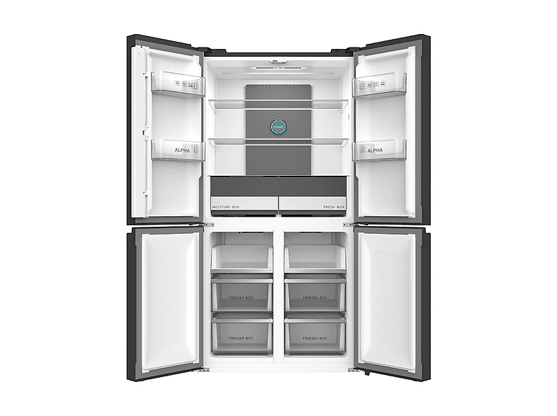Frigorífico americano - Alpha Pegasus Elite Pro-83, Smart Inverter Motor, Multi Airflow, No Frost, Altura 182 cm, Negro