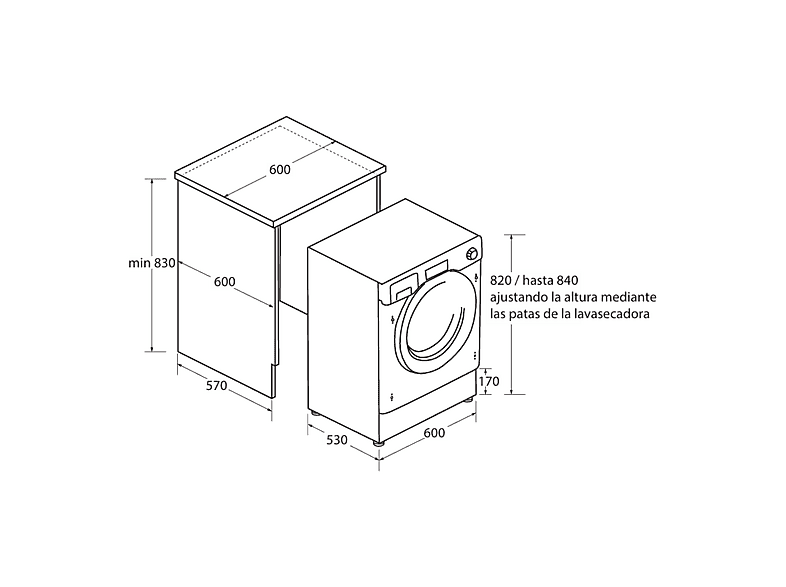 Lavadora integrable - Haier Series 8 HWB100-B14858U1, Carga frontal, Motor Inverter, Función Vapor, Ciclo Smart AI, 10 kg, 1400 rpm, Sin panelar