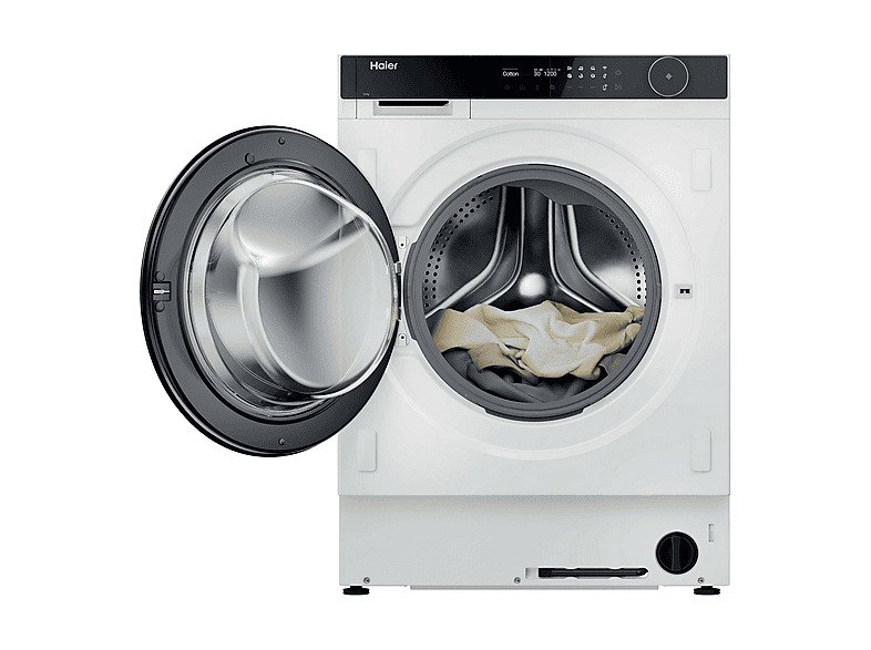 Lavadora integrable - Haier Series 8 HWB100-B14858U1, Carga frontal, Motor Inverter, Función Vapor, Ciclo Smart AI, 10 kg, 1400 rpm, Sin panelar