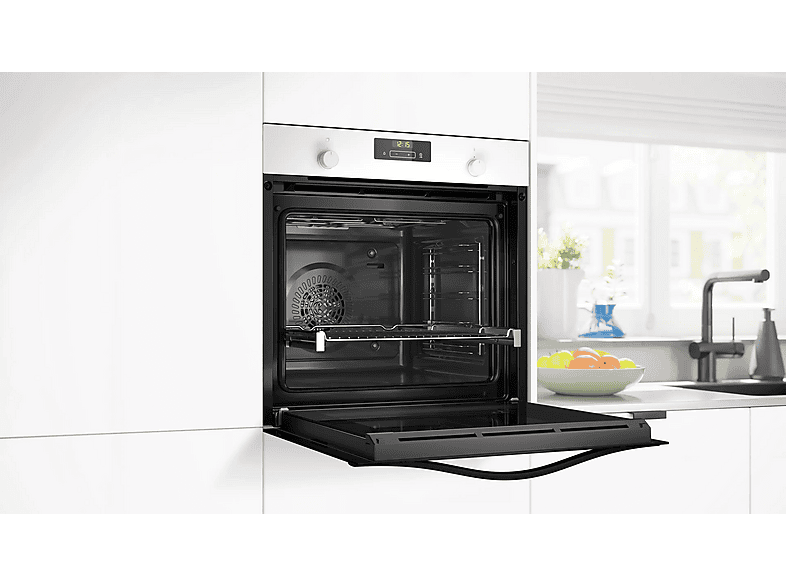 Horno - Balay 3HB5159B4, Serie Cristal, Multifunción, Hidrolítica, 71 l, Función Freidora de Aire, Aire Caliente 3D Profesional, 60 cm, Cristal Blanco