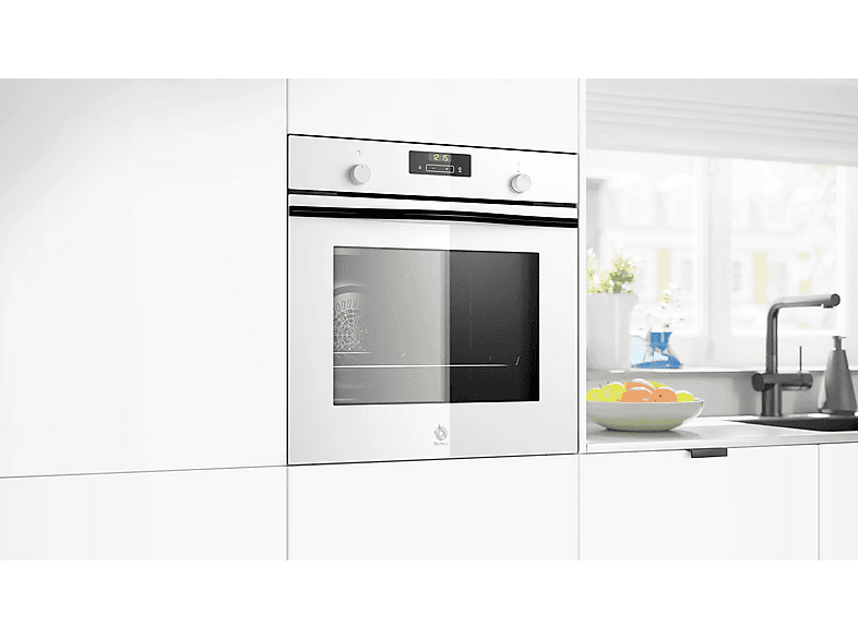 Horno - Balay 3HB5159B4, Serie Cristal, Multifunción, Hidrolítica, 71 l, Función Freidora de Aire, Aire Caliente 3D Profesional, 60 cm, Cristal Blanco