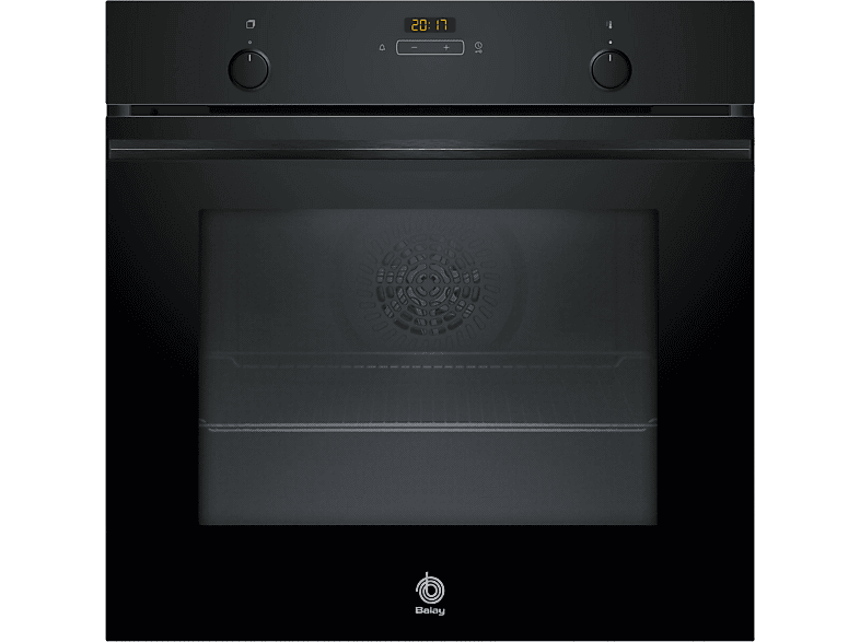 Horno - Balay 3HB5159N4, Serie Cristal, Multifunción, Hidrolítica, 71 l, Función Freidora de Aire, Aire Caliente 3D Profesional, 60 cm, Cristal Negro