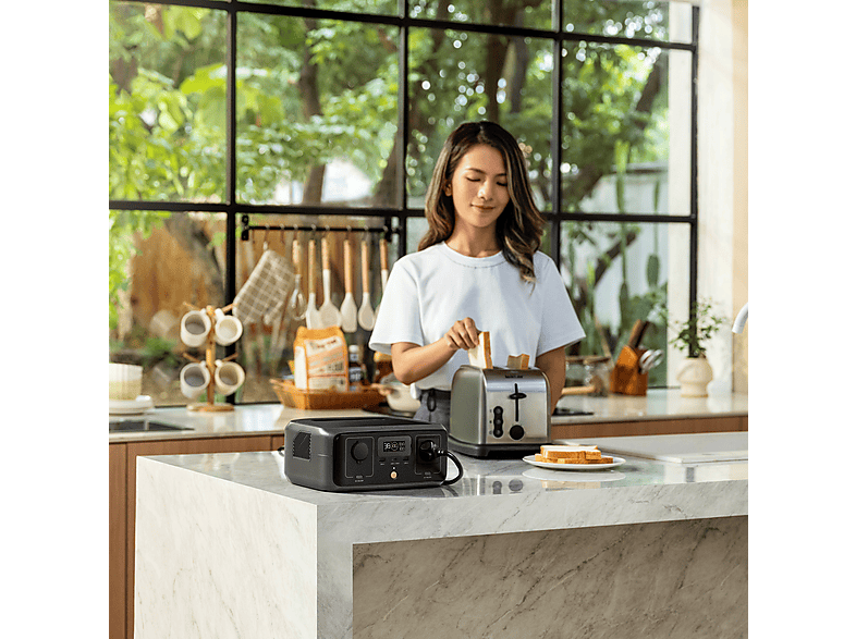 Estación de energía - Ecoflow River 3, 300 W, 245 Wh, IP54, 1x USB-C, 2x USB-A, 1x CA, 1x CC, Negro