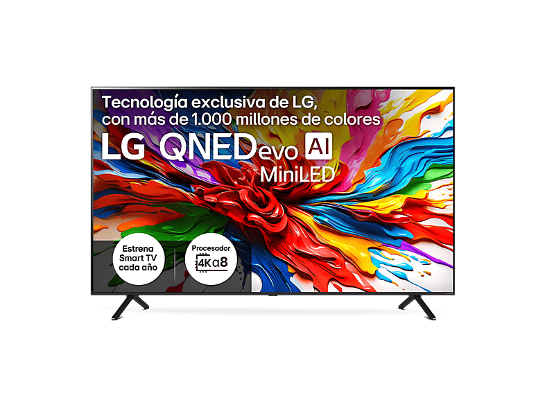 TV QNED MiniLED 55" - LG 55QNED92A6A, UHD 4K, Procesador Inteligente α8 AI Processor 4K Gen2, Smart TV, DVB-T2 (H.265), Negro
