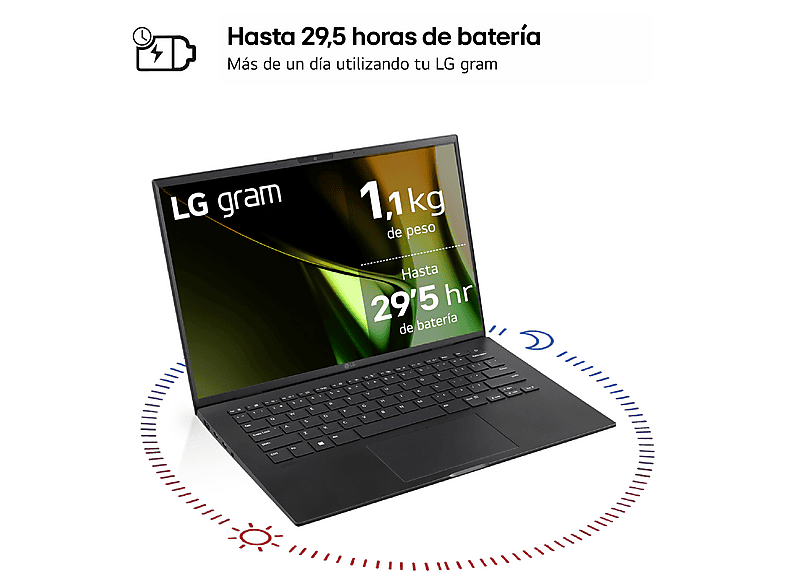 Portátil - LG 14Z90S-G.AD78B, 14" WUXGA, Intel® Evo™ Edition Core™ Ultra 7-155H, 32GB RAM, 1TB SSD, Arc™ 7 A750, Windows 11 Home