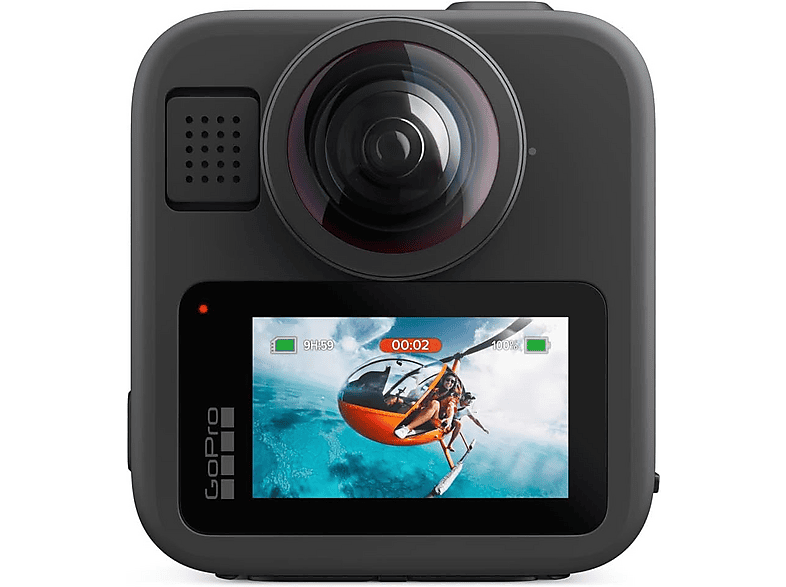 Cámara deportiva - GoPro MAX2, Vídeos 8K 360°, Fotografías 29 MP, Sumergible hasta 5m, Micrófono, Wi-Fi, Negro