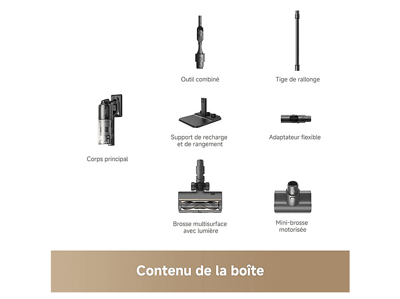 Aspiradora escoba - Dreame Z10, 540 W, Potencia de succión 24 kPa, Depósito 0,8 l, Negro