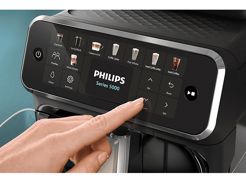 Cafetera superautomática - Philips 5500 Series EP5541 | 15 bar, 1500 W, Deposito 1.8 l, Deposito leche 0.26 l, 2 tazas, Negro