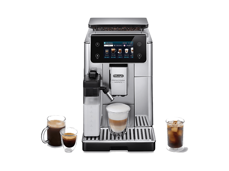 Cafetera superautomática - De Longhi, De'Longhi PrimaDonna Aromatic ECAM630.55.SSM, 1450 W, 19 bar, 0.5 l, Molinillo integrado