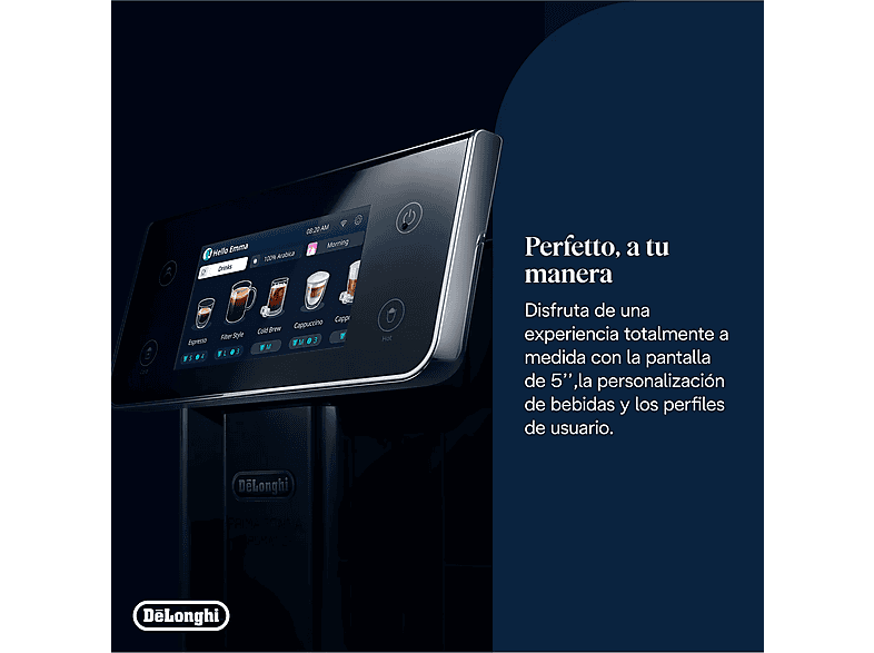Cafetera superautomática - De Longhi, De'Longhi PrimaDonna Aromatic ECAM630.55.SSM, 1450 W, 19 bar, 0.5 l, Molinillo integrado