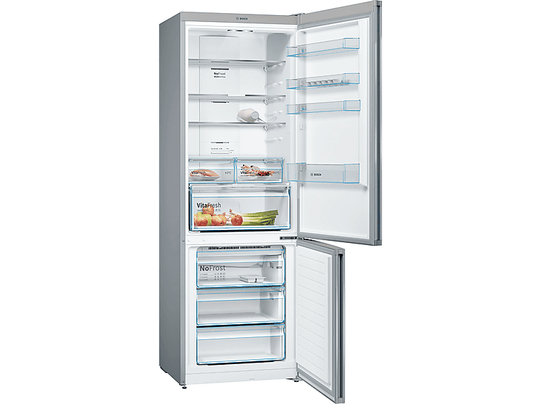 Frigorífico combi - Bosch KGN493IDA, Serie 4, Total No Frost, 203 cm, 438 l, VitaFresh, Acero antihuellas