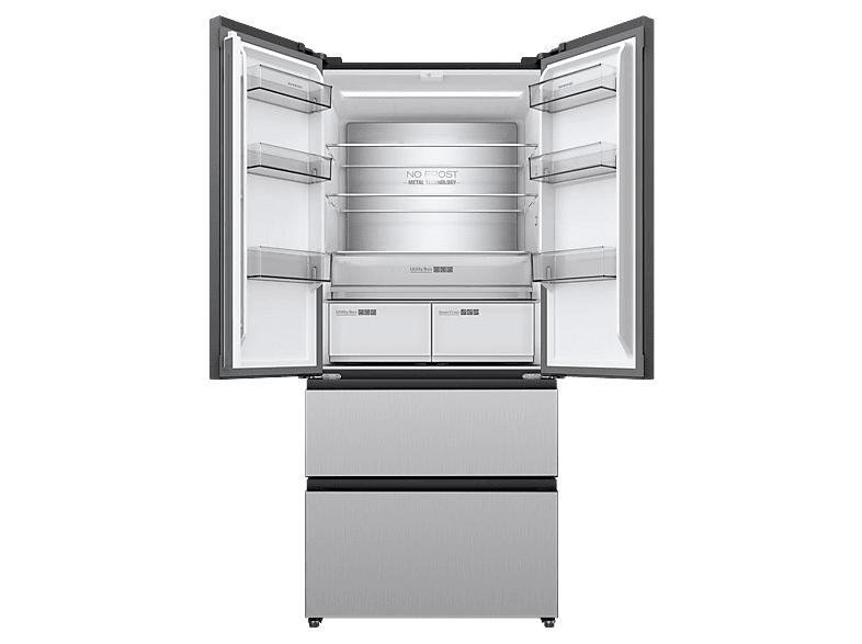 Frigorífico americano - Infiniton FRD-580Q90XEN, No Frost, 190 cm, 458l, Inverter, Iluminación LED, Inox
