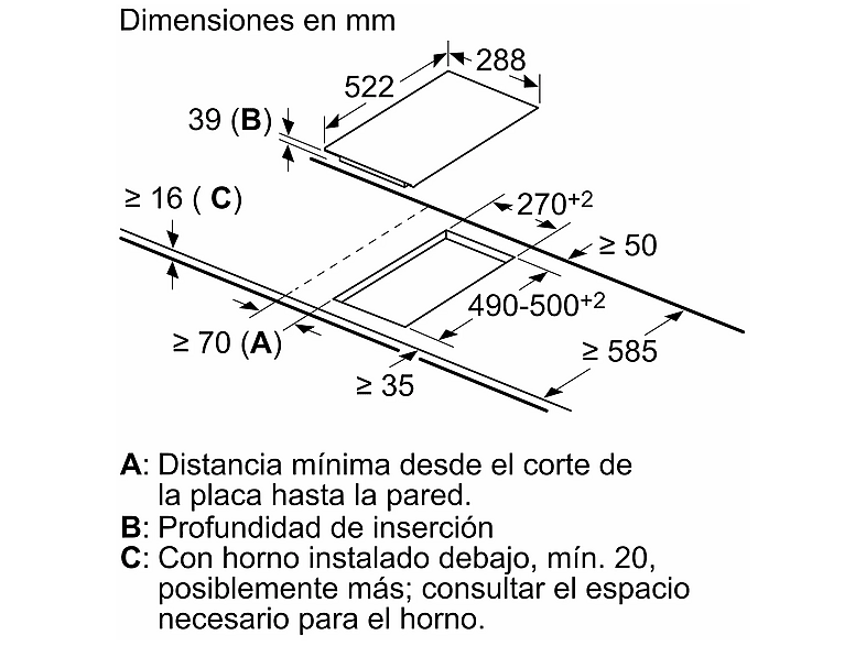 Placa vitrocerámica - Balay 3EB731LQ, 2 Zonas, 18 cm zona grande, 28.8 cm, Modular, Negro