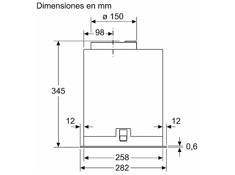 Campana grupo filtrante - Bosch DLN56AC50, 4 potencias, 645 m³/h, 52 cm, Acero inoxidable