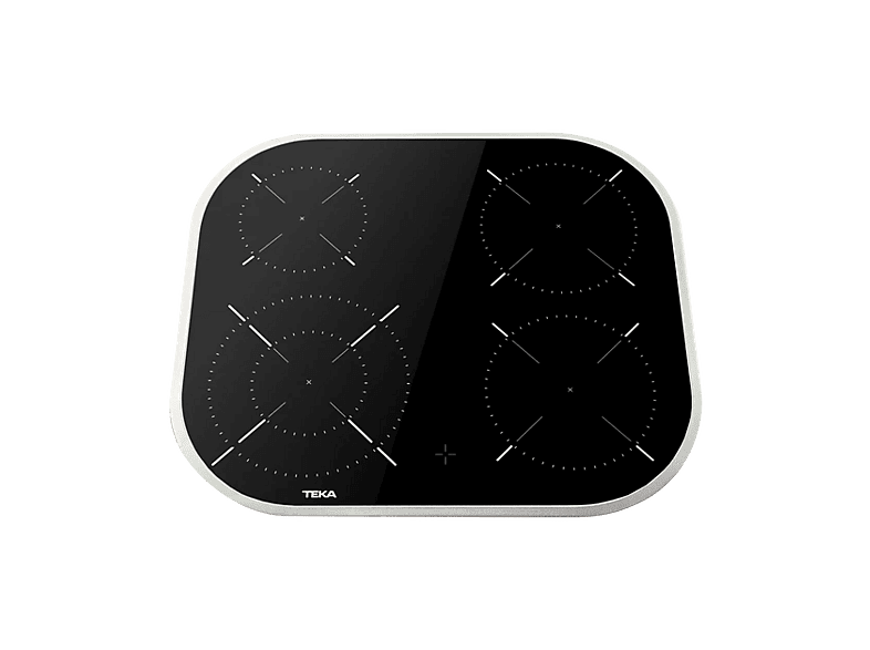 Placa vitrocerámica - Teka TCC 64000 PLV, 4 zonas, Zona grande 21 cm, 59 cm, Superficie vidrio cerámico, Cristal negro