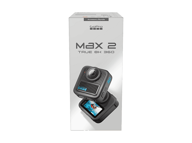 Cámara deportiva - GoPro MAX2 + Accessories Bundle, Vídeo en 8K 360°, 29 MP, Negro