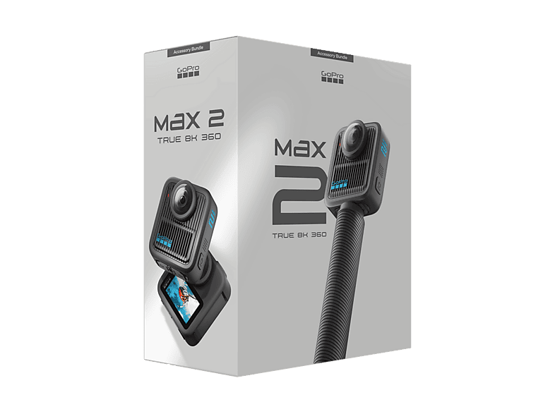 Cámara deportiva - GoPro MAX2 + Accessories Bundle, Vídeo en 8K 360°, 29 MP, Negro
