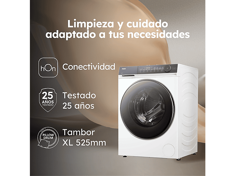 Lavadora secadora - Haier X7 HW100-B14367U-S, 10+6kg, 1400 rpm, Motor Direct Motion, Wi-Fi, Blanco