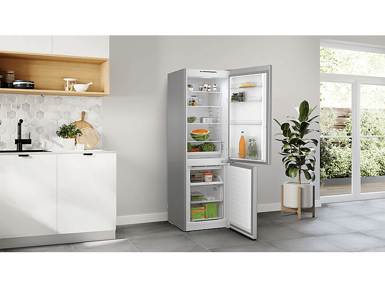 Frigorífico combi - Balay 3KFE551MI, Total No Frost, 186 cm, 305 l, EasyAccess, Acero mate antihuellas