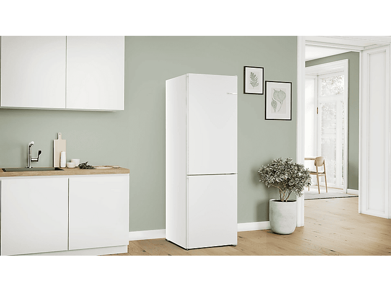 Frigorífico combi - Bosch KGN362WCF, Total NoFrost, VitaFresh XXL 0 °C, 186 cm, 321 l, Blanco