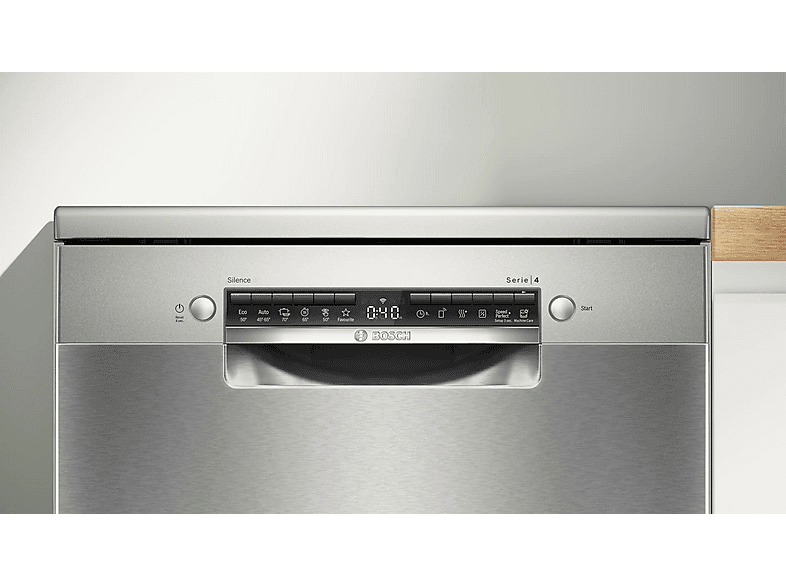 Lavavajillas - Bosch SMS4HVI14E, 14 servicios, 6 programas, 60 cm, Acero antihuellas