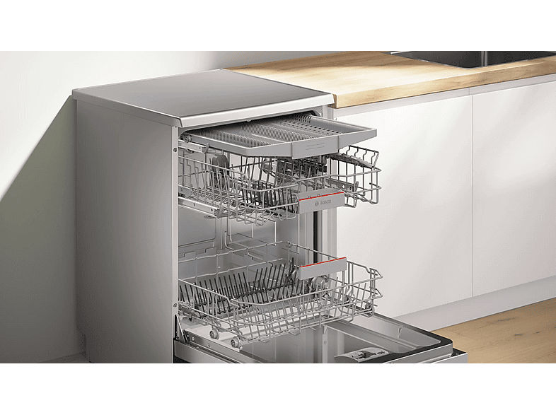 Lavavajillas - Bosch SMS4HVI14E, 14 servicios, 6 programas, 60 cm, Acero antihuellas