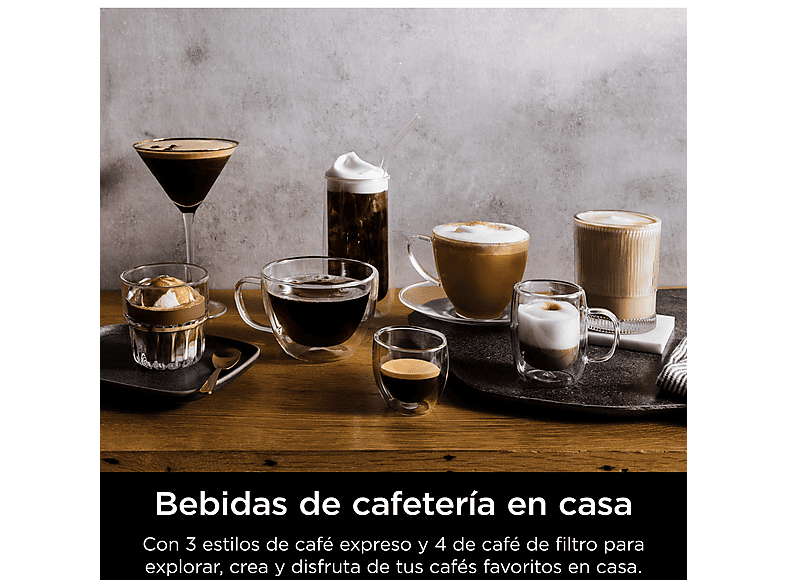 Cafetera express - Ninja Luxe Café Premier ES601EUBK, 9 bar, 1650W, 2 Tazas, Capacidad del depósito 2L, Capacidad de café en grano 250g, Negro