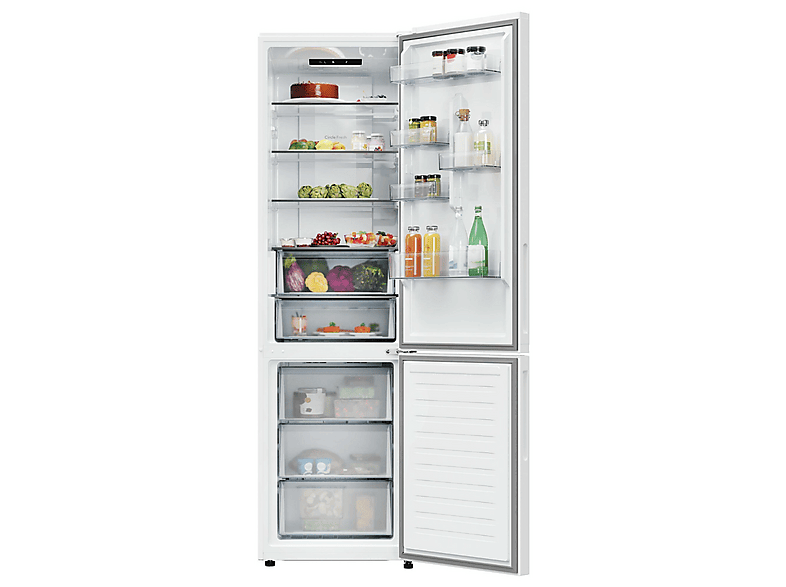 Frigorífico combi - Candy CNCQ2T620CW, No Frost, 205 cm, 409 l, Iluminación LED, Blanco