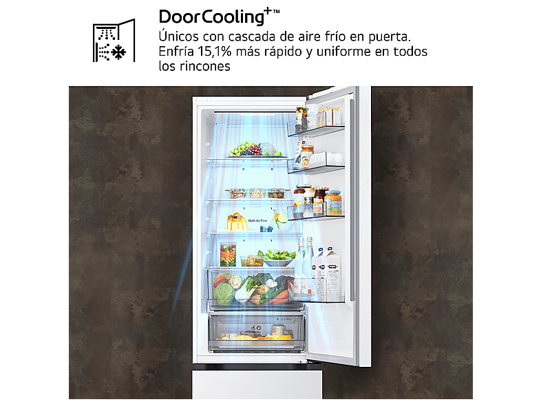 Frigorífico combi - LG GBBSJ20ESW, No Frost, 203 cm, 375 l, Blanco