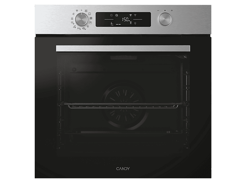 Horno - Candy CA6 N5B3EYTX, Multifunción, Aqualisis + Pyrolysis, 78 l, 59.5 cm, Inox