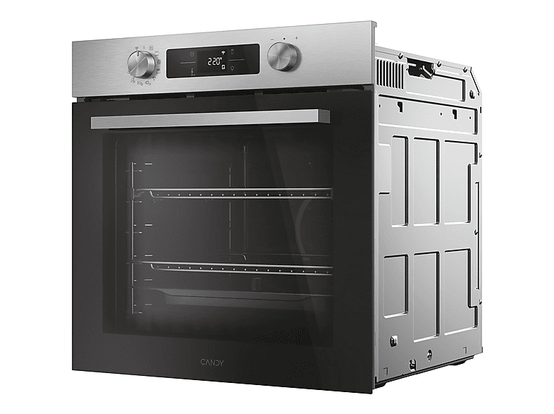 Horno - Candy CA6 N5B3EYTX, Multifunción, Aqualisis + Pyrolysis, 78 l, 59.5 cm, Inox